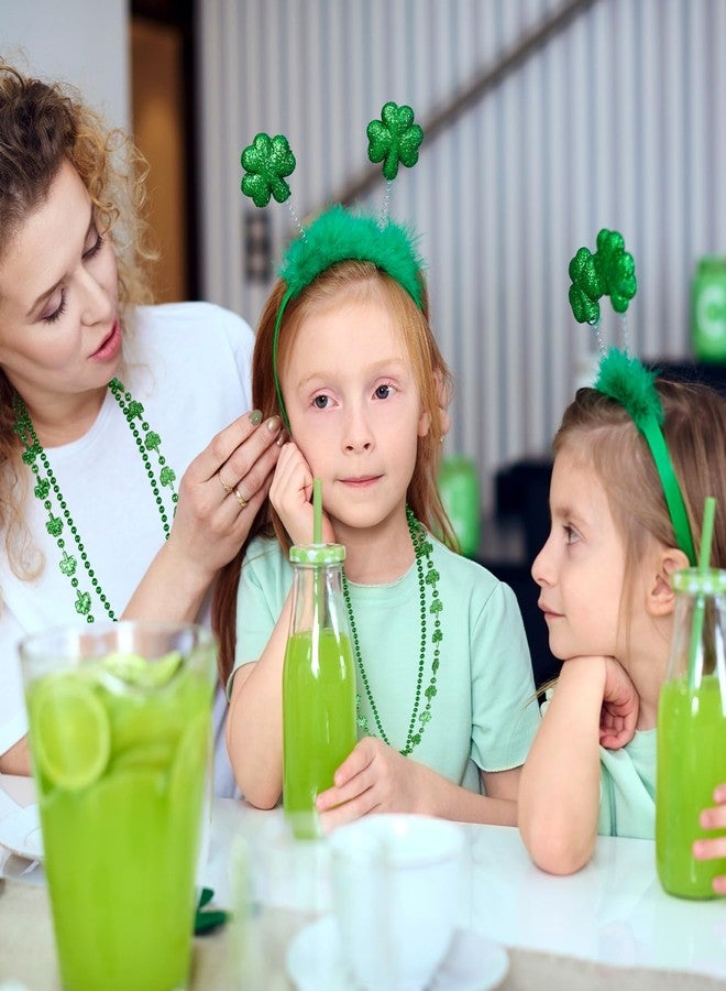 FACULX 30PCS St Patricks Day Accessories Beads Necklace Green Shamrock Pom Hat Headbands, St. Patrick's Day Accessories Party Favors Set for Festivals Event Parades Irish Green Supplies Men Women - Image 4